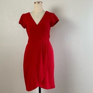 Anthropologie MAEVE red short sleeve dress size XS